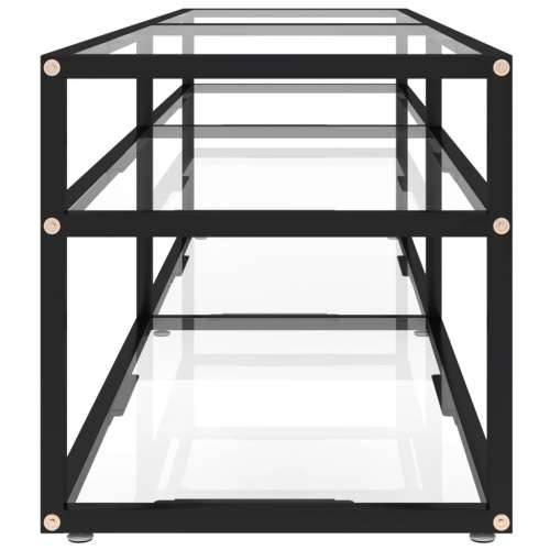 TV ormarić prozirni 160 x 40 x 40,5 cm od kaljenog stakla - Crna i prozirna 1 160 cm Cijena