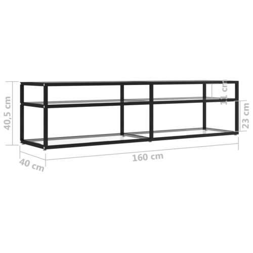 TV ormarić prozirni 160 x 40 x 40,5 cm od kaljenog stakla - Crna i prozirna 1 160 cm Cijena