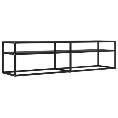 TV ormarić crni 160 x 40 x 40,5 cm od kaljenog stakla - Crna 1 160 cm Cijena