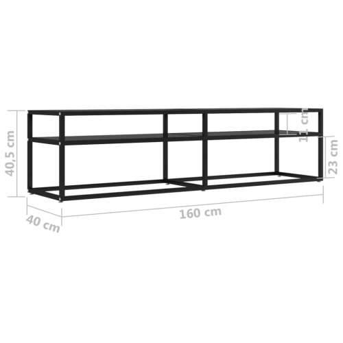 TV ormarić crni 160 x 40 x 40,5 cm od kaljenog stakla - Crna 1 160 cm Cijena