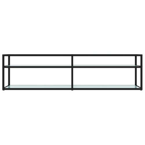 TV ormarić boja bijelog mramora 160x40x40,5 cm kaljeno staklo - Crna i bijeli mramor 1 160 cm Cijena