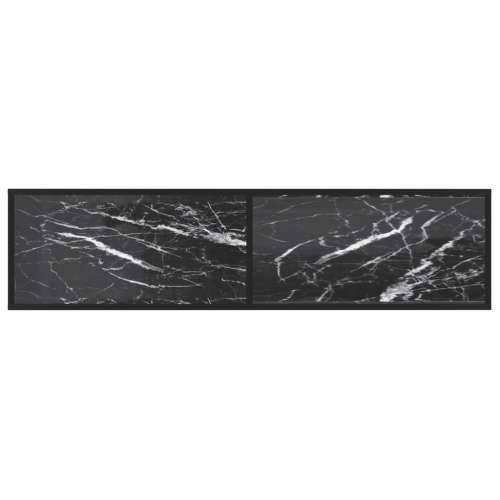 TV ormarić boja crnog mramora 160 x 40 x 40,5 cm kaljeno staklo - Crna i crni mramor 1 160 cm Cijena