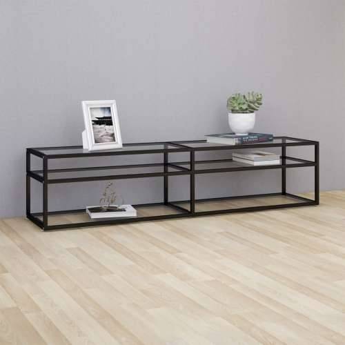 TV ormarić prozirni 180 x 40 x 40,5 cm od kaljenog stakla - Crna i prozirna 1 180 cm Cijena