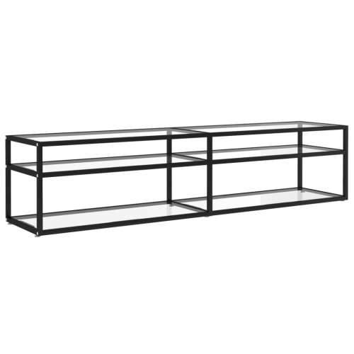 TV ormarić prozirni 180 x 40 x 40,5 cm od kaljenog stakla - Crna i prozirna 1 180 cm Cijena