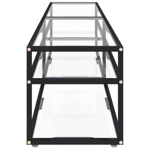 TV ormarić prozirni 180 x 40 x 40,5 cm od kaljenog stakla - Crna i prozirna 1 180 cm Cijena