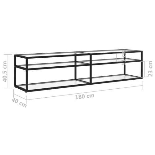 TV ormarić prozirni 180 x 40 x 40,5 cm od kaljenog stakla - Crna i prozirna 1 180 cm Cijena