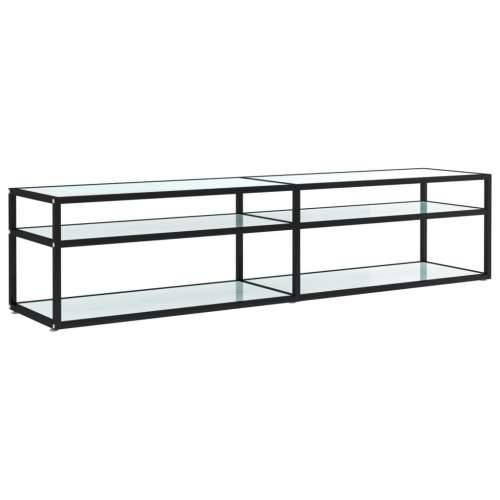 TV ormarić boja bijelog mramora 180x40x40,5 cm kaljeno staklo - Crna i bijeli mramor 1 180 cm Cijena