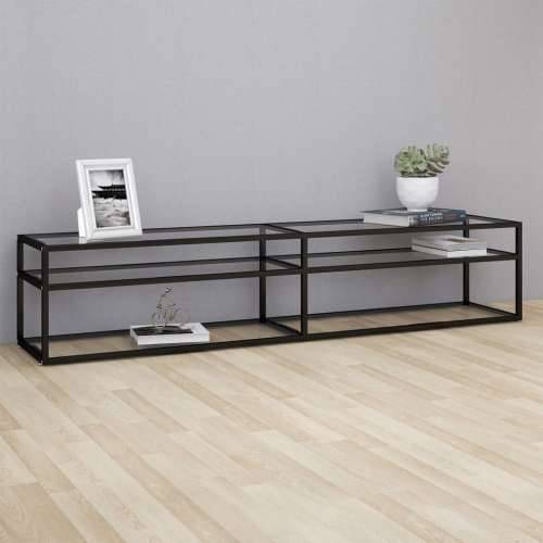 TV ormarić prozirni 200 x 40 x 40,5 cm od kaljenog stakla - Crna i prozirna 1 200 cm Cijena