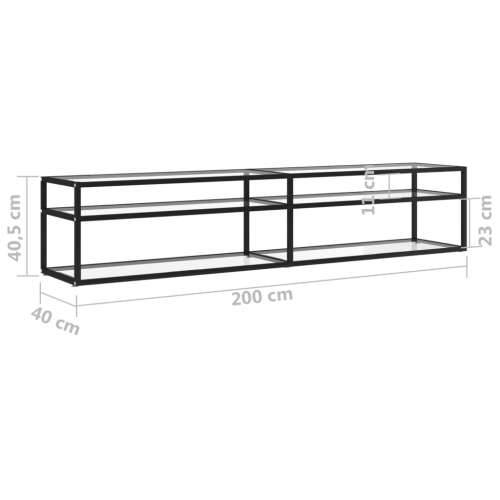 TV ormarić prozirni 200 x 40 x 40,5 cm od kaljenog stakla - Crna i prozirna 1 200 cm Cijena