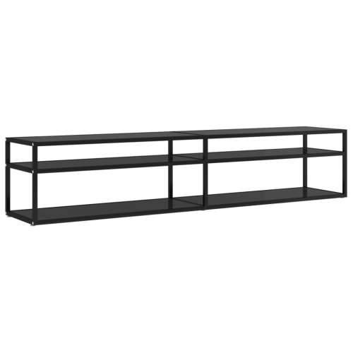 TV ormarić crni 200 x 40 x 40,5 cm od kaljenog stakla Crna 1 200 cm Cijena