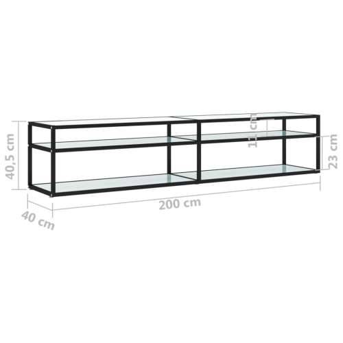 TV ormarić boja bijelog mramora 200x40x40,5 cm kaljeno staklo - Crna i bijeli mramor 1 200 cm Cijena