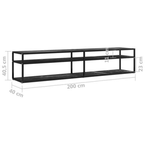 TV ormarić boja crnog mramora 200x40x40,5 cm od kaljenog stakla Crna i crni mramor 1 200 cm Cijena