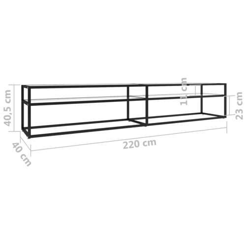 TV ormarić prozirni 220 x 40 x 40,5 cm od kaljenog stakla - Crna i prozirna 1 220 cm Cijena