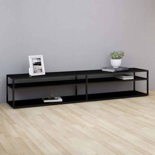 TV ormarić crni 220 x 40 x 40,5 cm od kaljenog stakla - Crna 1 220 cm Cijena