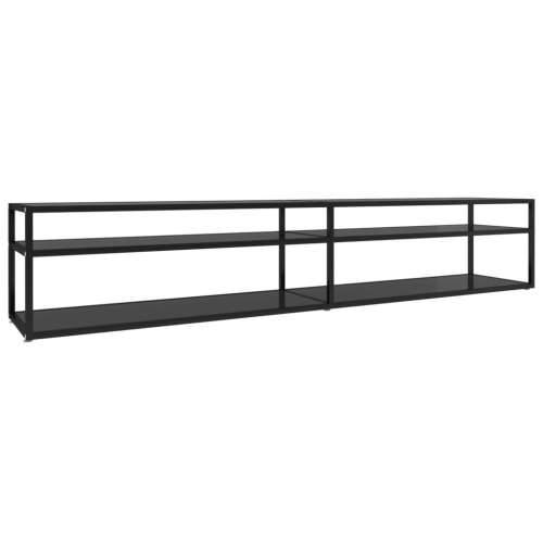 TV ormarić crni 220 x 40 x 40,5 cm od kaljenog stakla - Crna 1 220 cm Cijena