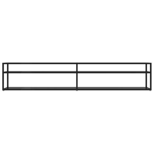 TV ormarić crni 220 x 40 x 40,5 cm od kaljenog stakla - Crna 1 220 cm Cijena