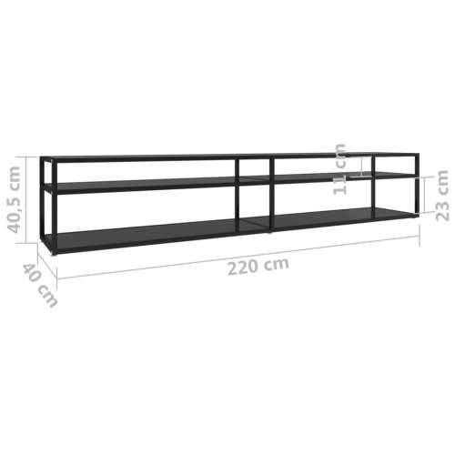 TV ormarić crni 220 x 40 x 40,5 cm od kaljenog stakla - Crna 1 220 cm Cijena