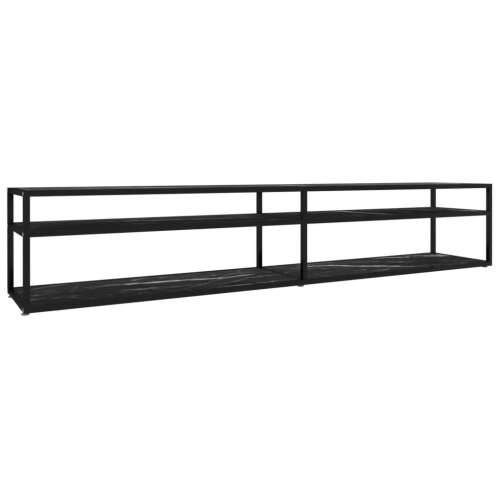 TV ormarić boja crnog mramora 220 x 40 x 40,5 cm kaljeno staklo Crna i crni mramor 1 220 cm Cijena
