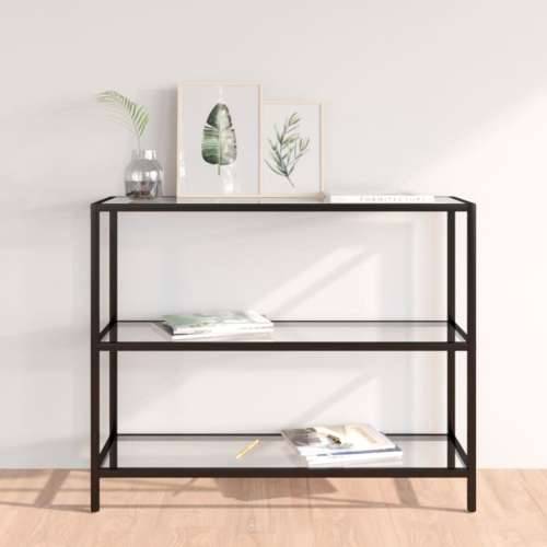 Prozirna polica 100 x 36 x 90 cm od kaljenog stakla - Crna i prozirna 1 Cijena