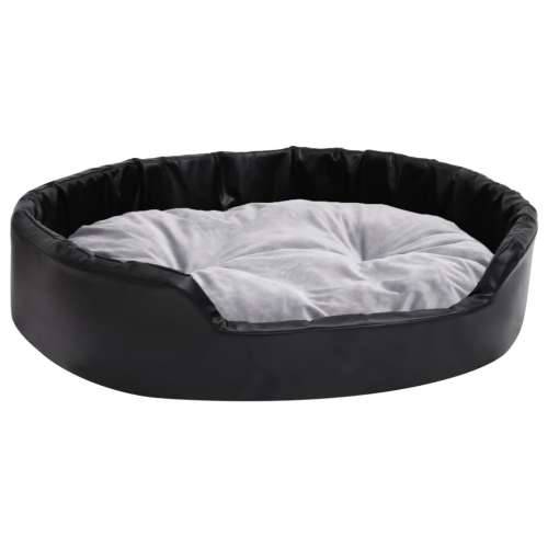 Krevet za pse crno-sivi 90 x 79 x 20 cm od pliša i umjetne kože Cijena