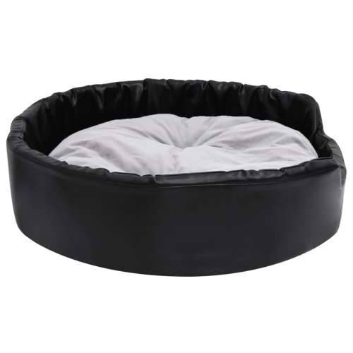 Krevet za pse crno-sivi 90 x 79 x 20 cm od pliša i umjetne kože Cijena