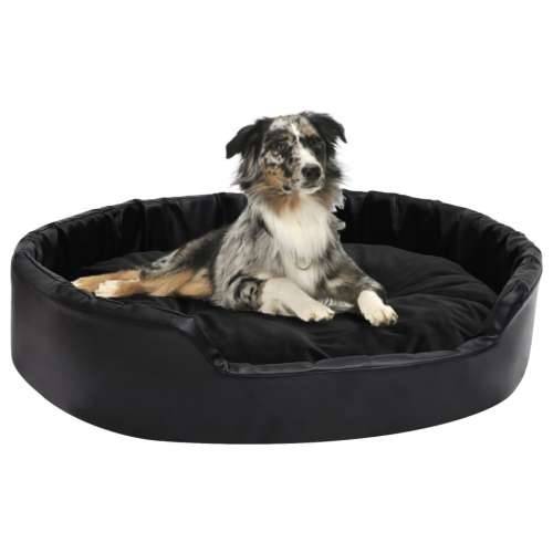 Krevet za pse crni 90 x 79 x 20 cm od pliša i umjetne kože Cijena