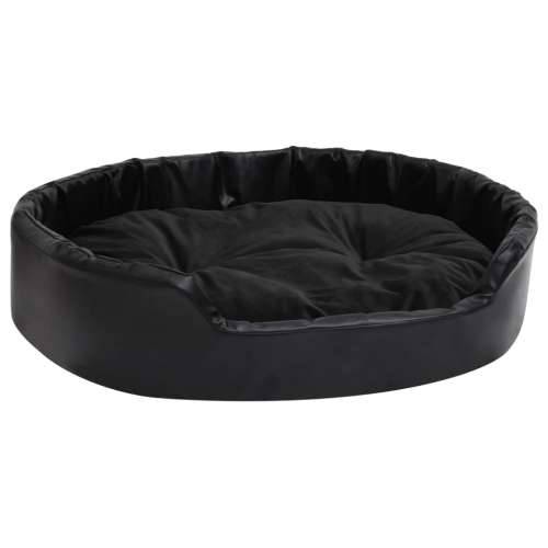 Krevet za pse crni 90 x 79 x 20 cm od pliša i umjetne kože Cijena