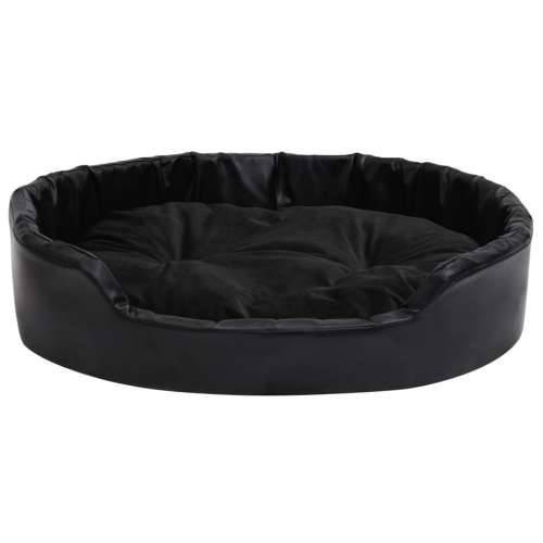 Krevet za pse crni 90 x 79 x 20 cm od pliša i umjetne kože - Crna 90 x 79 x 20 cm Cijena