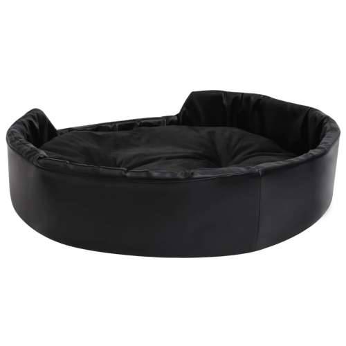 Krevet za pse crni 90 x 79 x 20 cm od pliša i umjetne kože - Crna 90 x 79 x 20 cm Cijena