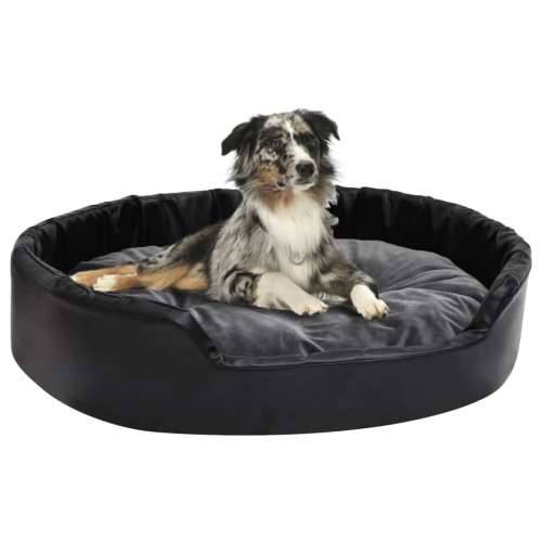Krevet za pse crni i tamnosivi 90x79x20 cm pliš i umjetna koža Cijena