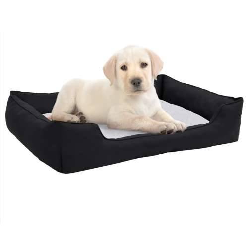 Krevet za pse crno-bijeli 85,5x70x23 cm flis s izgledom platna Cijena