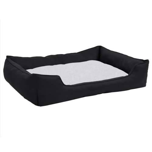 Krevet za pse crno-bijeli 85,5x70x23 cm flis s izgledom platna Cijena