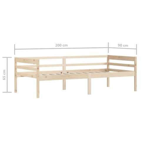 Okvir za krevet od masivne borovine 90 x 200 cm - Smeđa Cijena