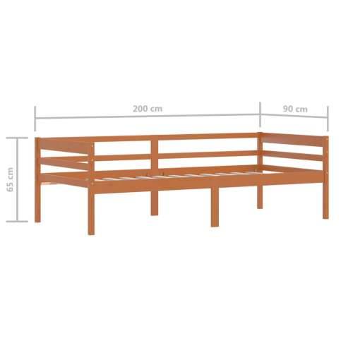 Okvir za krevet od masivne borovine smeđa boja meda 90 x 200 cm - boja meda Cijena