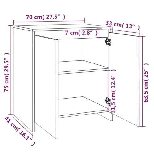 Komoda bijele 70x41x75 cm od konstruiranog drva - Bijela 1 Cijena