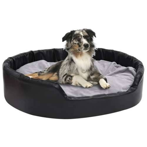 Krevet za pse crno-sivi 99 x 89 x 21 cm od pliša i umjetne kože Cijena