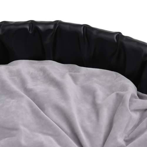 Krevet za pse crno-sivi 99 x 89 x 21 cm od pliša i umjetne kože Cijena