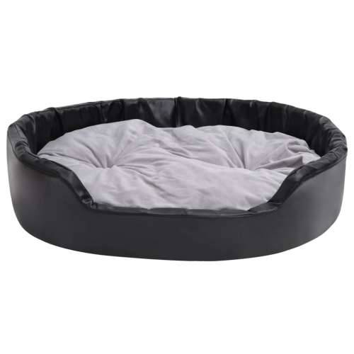 Krevet za pse crno-sivi 99 x 89 x 21 cm od pliša i umjetne kože - Siva 99 x 89 x 21 cm Cijena