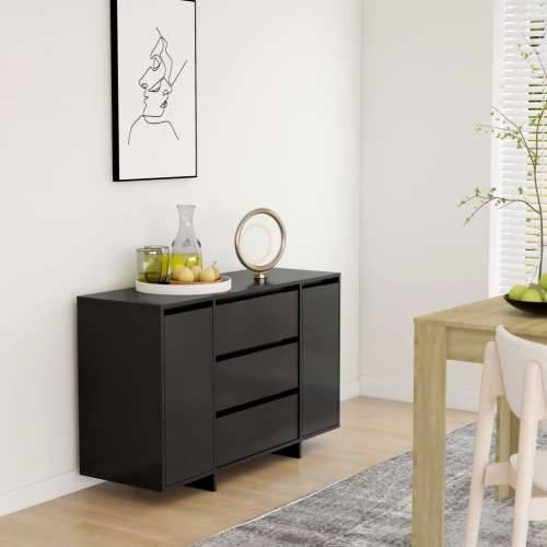Komoda s 3 ladice crna 120 x 41 x 75 cm konstruirano drvo - Crna 1 Cijena