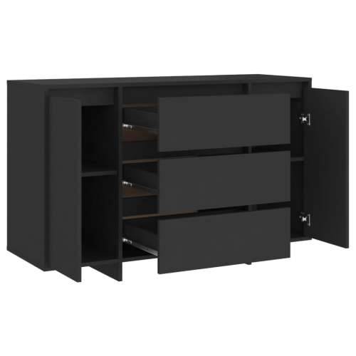 Komoda s 3 ladice crna 120 x 41 x 75 cm konstruirano drvo - Crna 1 Cijena