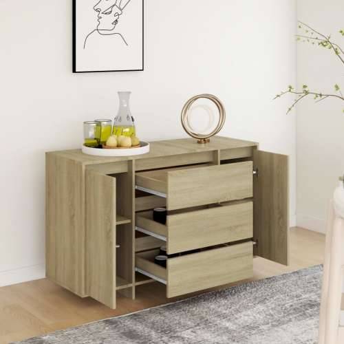 Komoda s 3 ladice boja hrasta 120x41x75 cm konstruirano drvo - sonoma hrast 1 Cijena