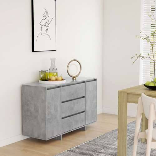 Komoda s 3 ladice boja betona 120x41x75 cm konstruirano drvo - Beton siva 1 Cijena