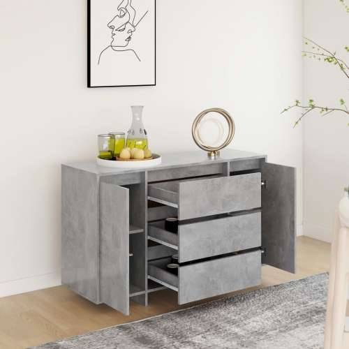 Komoda s 3 ladice boja betona 120x41x75 cm konstruirano drvo - Beton siva 1 Cijena