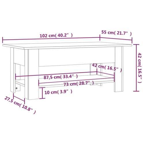 Stolić za kavu boja betona 102x55x42 cm konstruirano drvo - Beton siva 102 x 55 x 42 cm 1 Cijena
