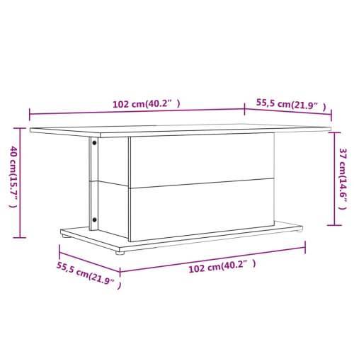 Stolić za kavu boja hrasta 102 x 55,5 x 40 cm konstruirano drvo - sonoma hrast 102 x 55.5 x 40 cm 1 Cijena