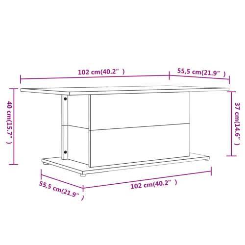 Stolić za kavu boja dimljenog hrasta 102 x 55,5 x 40 cm drveni - Dimljeni hrast 102 x 55.5 x 40 cm 1 Cijena