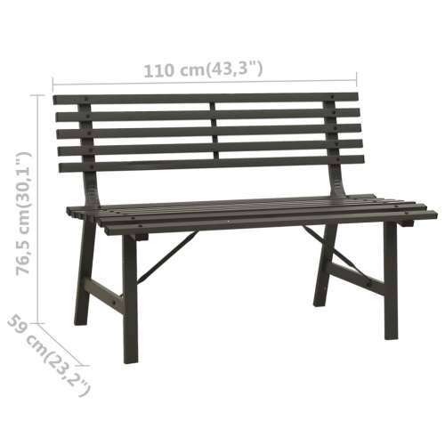 Vrtna klupa 110 cm čelična crna - Crna 1 Cijena