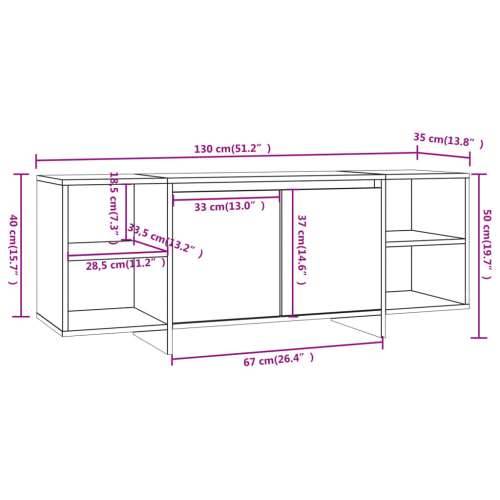 TV ormarić siva boja betona 130 x 35 x 50 cm od iverice   - Beton siva 1 Cijena