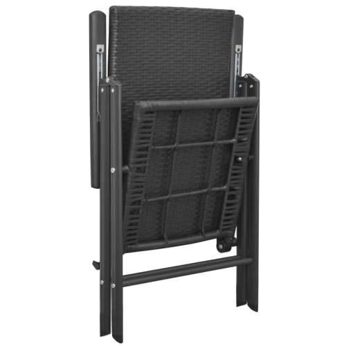 Vrtna garnitura - 5-dijelni vrtni blagovaonski set crni - Dužina stola 150 cm 4 Cijena