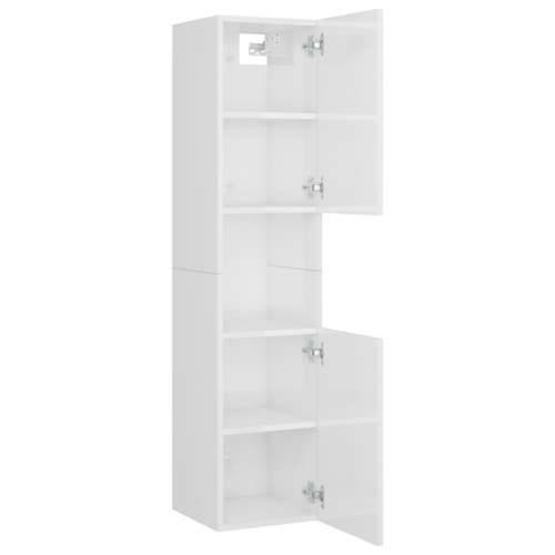 Set kupaonskog namještaja konstruirano drvo visoki sjaj bijeli - Visoko sjajno bijela 90 x 38.5 x 46 cm 1 Cijena